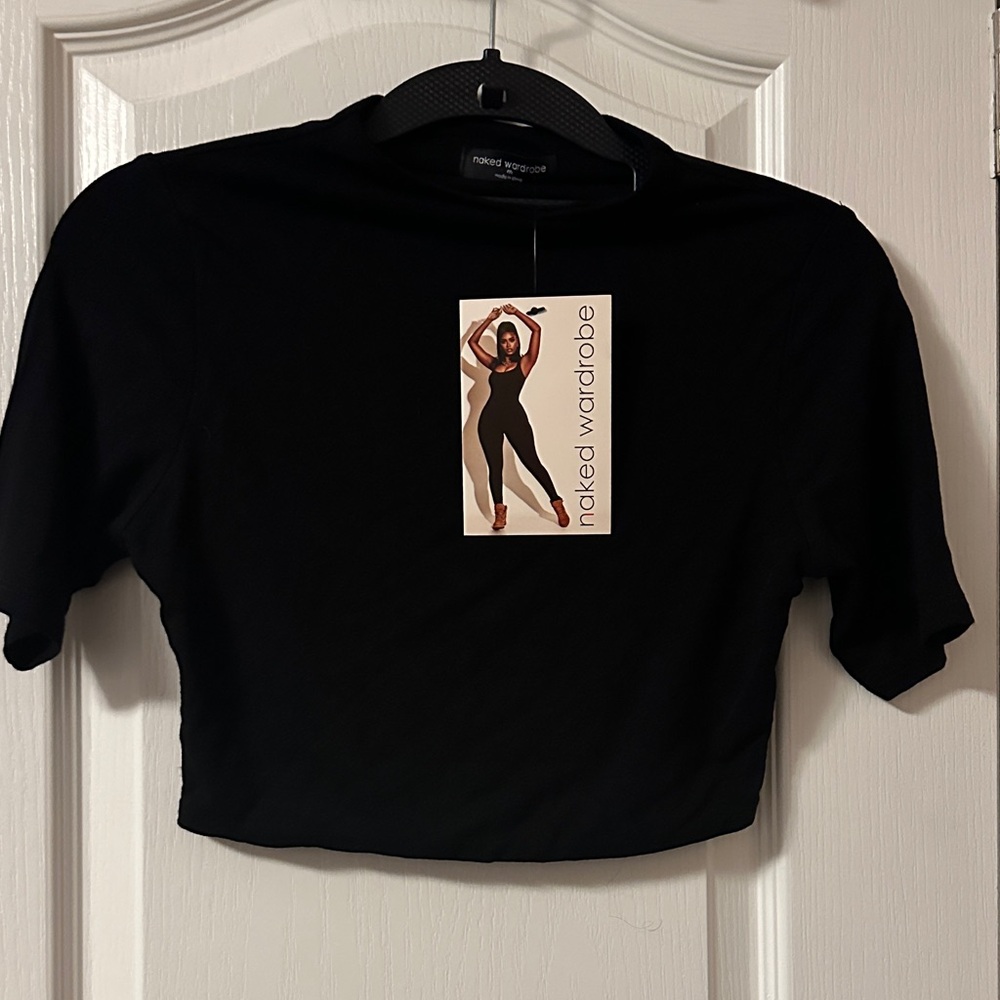 Naked Wardrobe Elegant Black Crop Top